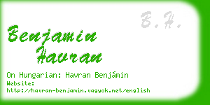 benjamin havran business card