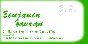 benjamin havran business card